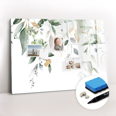 Magnetic erase board Leaves nature plants