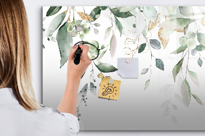 Magnetic erase board Leaves nature plants