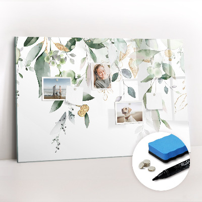 Magnetic erase board Leaves nature plants