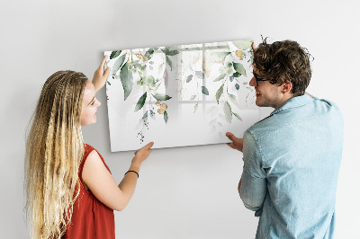 Magnetic erase board Leaves nature plants