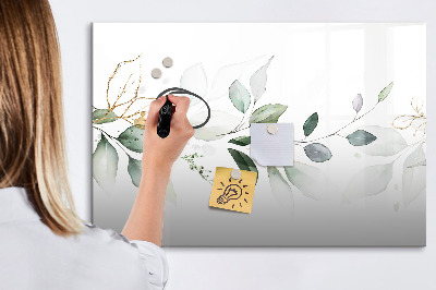 Magnetic writing board Abstract leaves