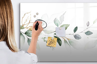 Magnetic writing board Abstract leaves