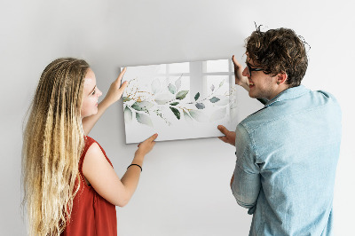 Magnetic writing board Abstract leaves