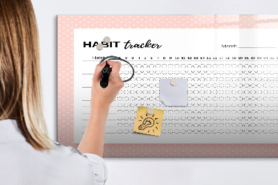 Magnetic writing board Habit tracking