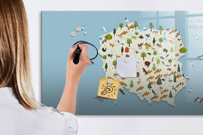 Magnetic writing board Polish Animal Map