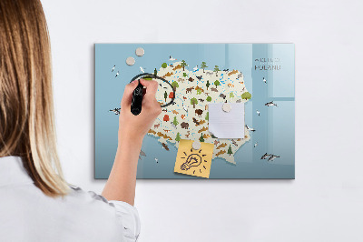 Magnetic writing board Polish Animal Map
