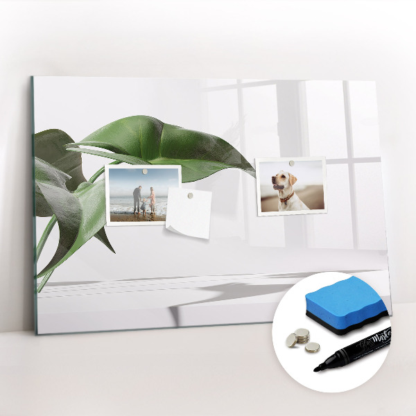 Magnetic erase board Abstract leaves