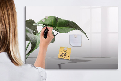 Magnetic erase board Abstract leaves