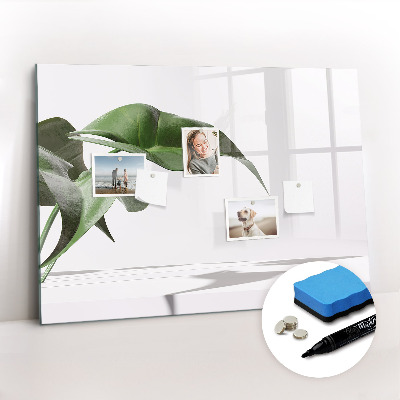 Magnetic erase board Abstract leaves