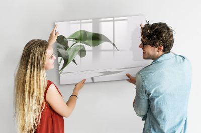 Magnetic erase board Abstract leaves