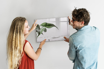Magnetic erase board Abstract leaves