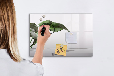 Magnetic erase board Abstract leaves