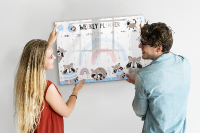 Magnetic writing board Weekly planner for kids