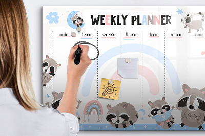 Magnetic writing board Weekly planner for kids