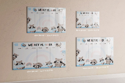 Magnetic writing board Weekly planner for kids