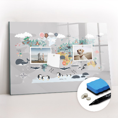 Magnetic erase board Cartoon map