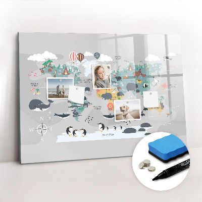 Magnetic erase board Cartoon map