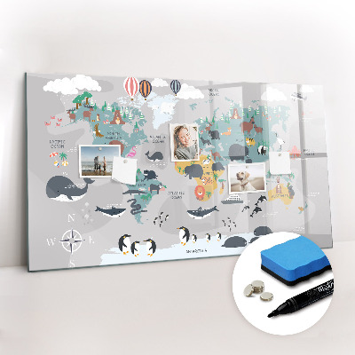 Magnetic erase board Cartoon map