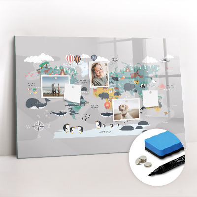 Magnetic erase board Cartoon map