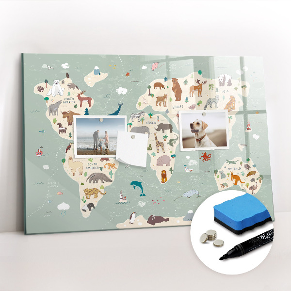 Magnetic drawing board Animal map of the world