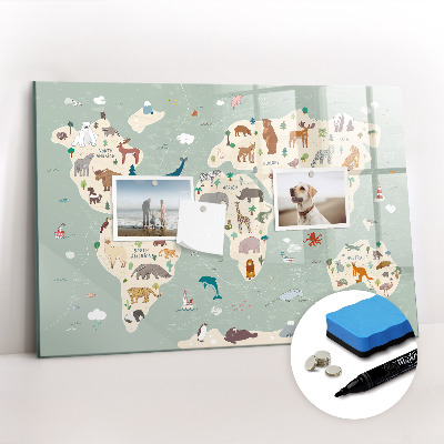 Magnetic drawing board Animal world map