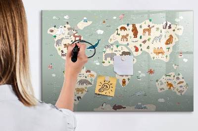 Magnetic drawing board Animal world map