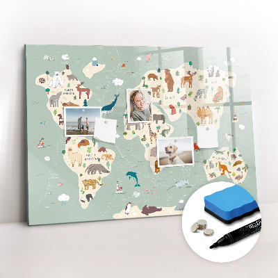 Magnetic drawing board Animal map of the world