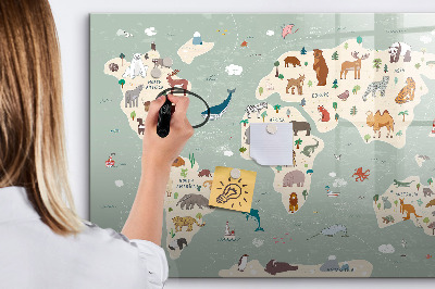 Magnetic drawing board Animal world map