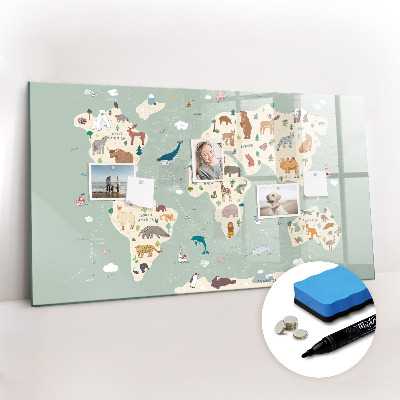 Magnetic drawing board Animal map of the world