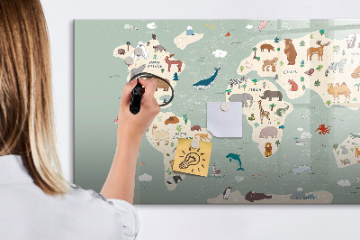 Magnetic drawing board Animal map of the world