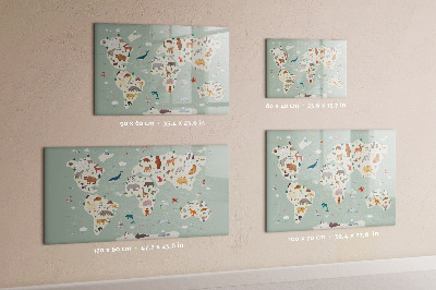 Magnetic drawing board Animal map of the world