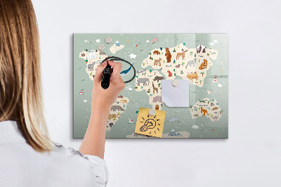 Magnetic drawing board Animal map of the world