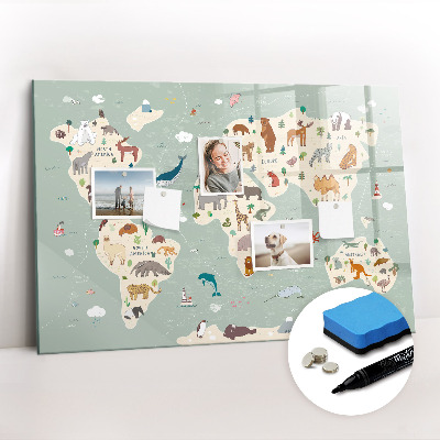 Magnetic drawing board Animal map of the world