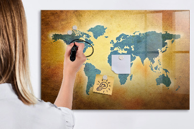 Magnetic erase board Old world map