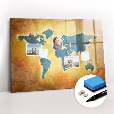 Magnetic erase board Old world map