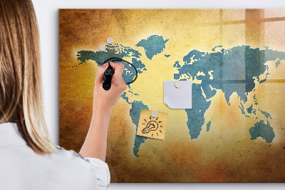 Magnetic erase board Old world map