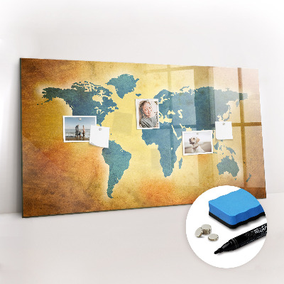 Magnetic erase board Old world map