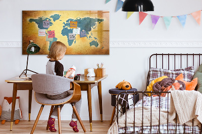 Magnetic erase board Old world map