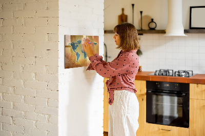 Magnetic erase board Old world map