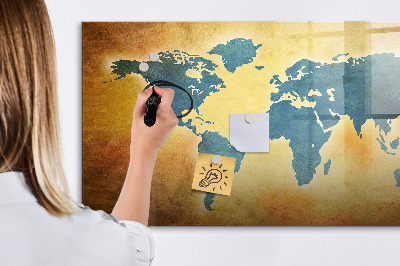 Magnetic erase board Old world map
