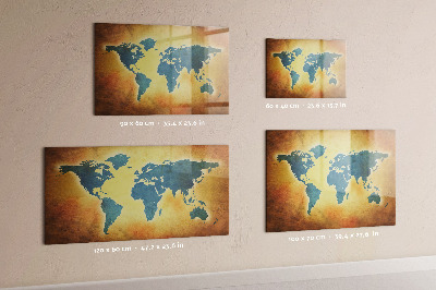 Magnetic erase board Old world map