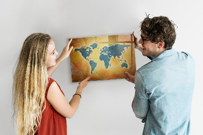 Magnetic erase board Old world map