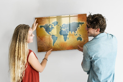Magnetic erase board Old world map