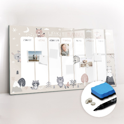 Magnetic erase board Animal planner