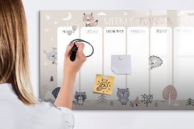 Magnetic board for writing Animal planner