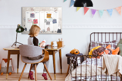 Magnetic board for writing Animal planner