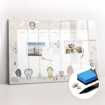 Magnetic writing board Weekly plan