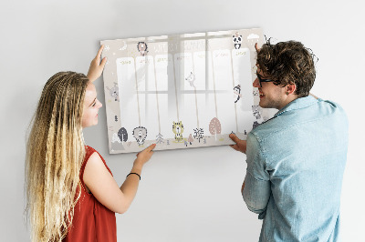 Magnetic board with marker Weekly plan