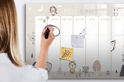Magnetic board with marker Weekly plan