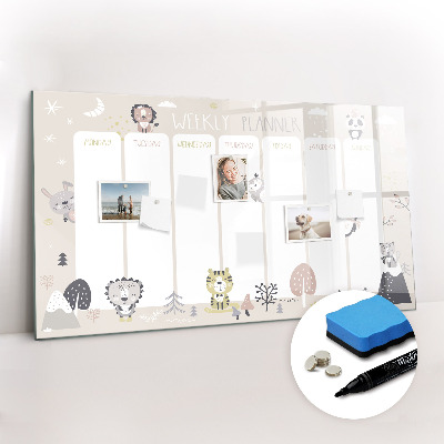 Magnetic board with marker Weekly plan